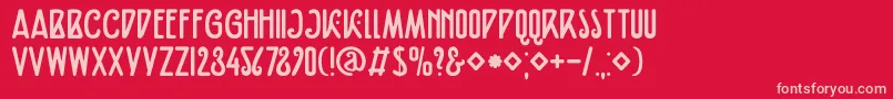 DkFiebigerEins Font – Pink Fonts on Red Background