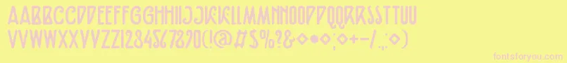 DkFiebigerEins Font – Pink Fonts on Yellow Background