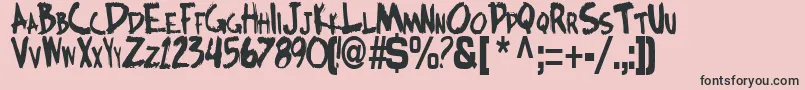 Fonte BocciBoldTtstd – fontes pretas em um fundo rosa