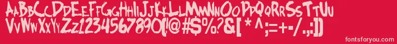 BocciBoldTtstd Font – Pink Fonts on Red Background