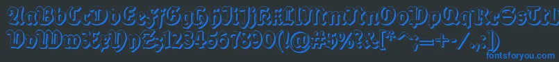 Dsballadeshadow Font – Blue Fonts on Black Background