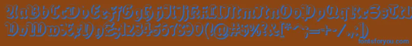 Dsballadeshadow-Schriftart – Blaue Schriften auf braunem Hintergrund