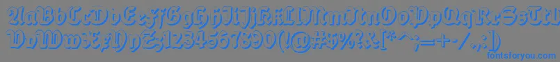 フォントDsballadeshadow – 灰色の背景に青い文字