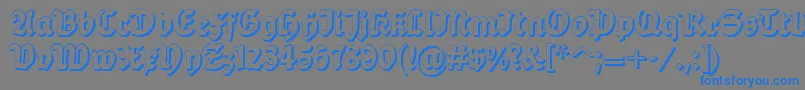 Dsballadeshadow-Schriftart – Blaue Schriften auf grauem Hintergrund