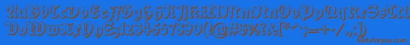 Dsballadeshadow Font – Brown Fonts on Blue Background