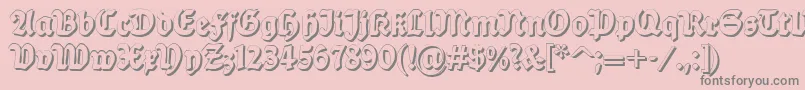 フォントDsballadeshadow – ピンクの背景に灰色の文字