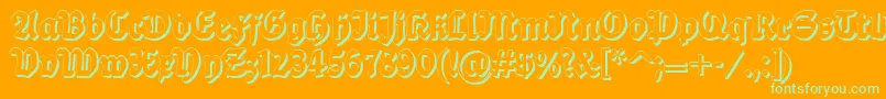 Dsballadeshadow Font – Green Fonts on Orange Background