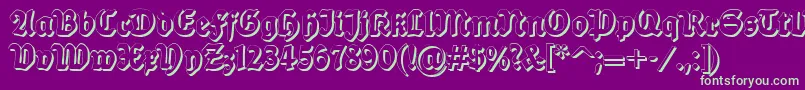 Dsballadeshadow-fontti – vihreät fontit violetilla taustalla