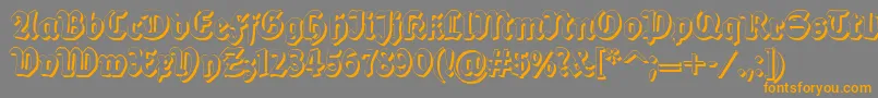 Шрифт Dsballadeshadow – оранжевые шрифты на сером фоне