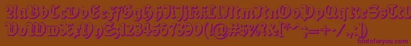 Dsballadeshadow-fontti – violetit fontit ruskealla taustalla