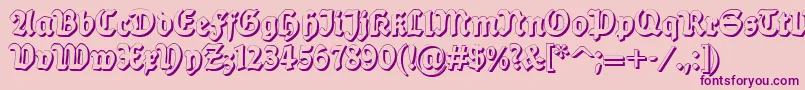 Шрифт Dsballadeshadow – фиолетовые шрифты на розовом фоне
