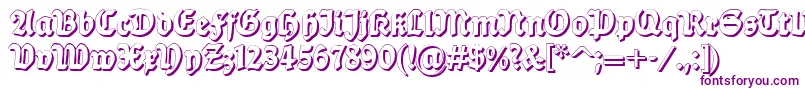 Dsballadeshadow-fontti – violetit fontit valkoisella taustalla
