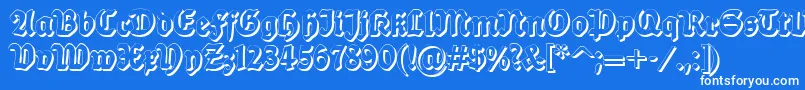 フォントDsballadeshadow – 青い背景に白い文字