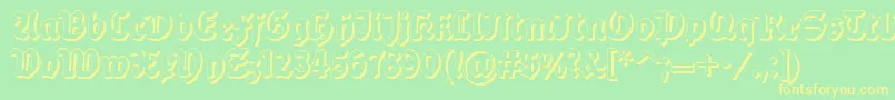 Шрифт Dsballadeshadow – жёлтые шрифты на зелёном фоне
