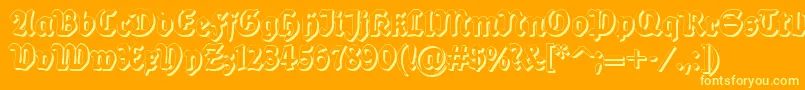 Dsballadeshadow Font – Yellow Fonts on Orange Background