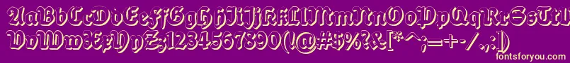 Dsballadeshadow-fontti – keltaiset fontit violetilla taustalla