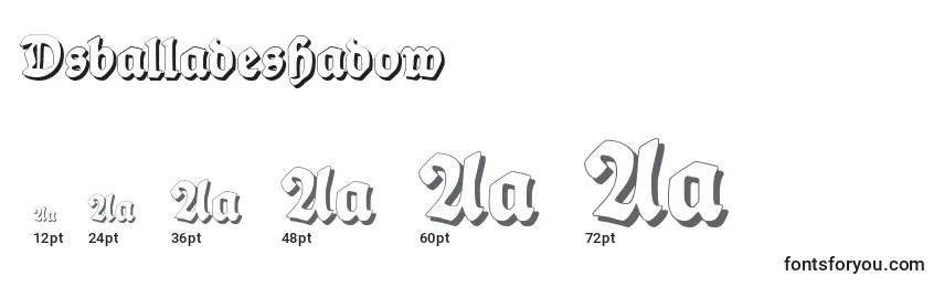 Размеры шрифта Dsballadeshadow