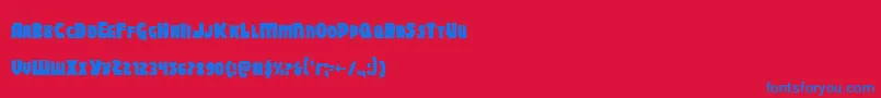 Blitzstrikecond Font – Blue Fonts on Red Background