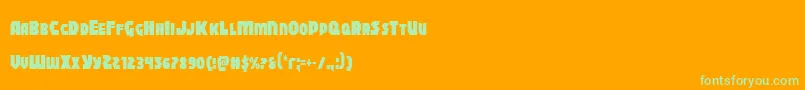 Blitzstrikecond Font – Green Fonts on Orange Background