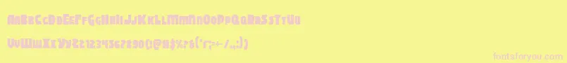 Blitzstrikecond-Schriftart – Rosa Schriften auf gelbem Hintergrund