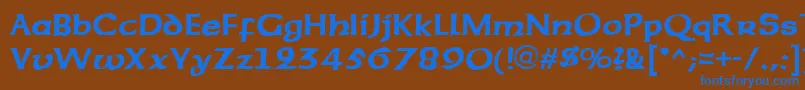 フォントSherwood – 茶色の背景に青い文字