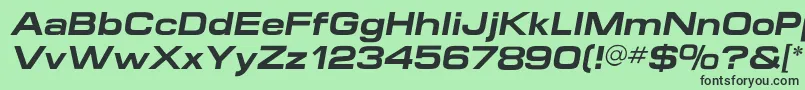 MicroextendflfBolditalic Font – Black Fonts on Green Background