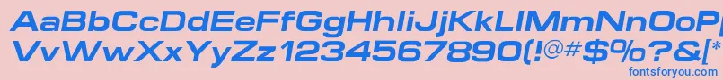 MicroextendflfBolditalic Font – Blue Fonts on Pink Background