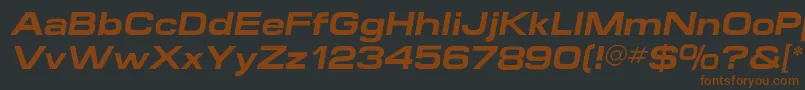 MicroextendflfBolditalic Font – Brown Fonts on Black Background