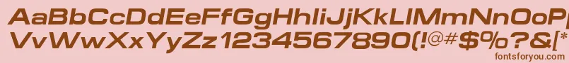 MicroextendflfBolditalic Font – Brown Fonts on Pink Background
