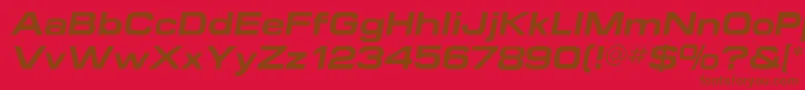 MicroextendflfBolditalic Font – Brown Fonts on Red Background