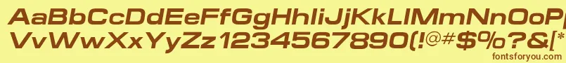 MicroextendflfBolditalic Font – Brown Fonts on Yellow Background
