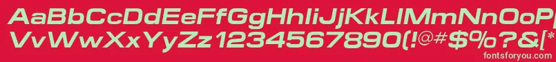 MicroextendflfBolditalic Font – Green Fonts on Red Background
