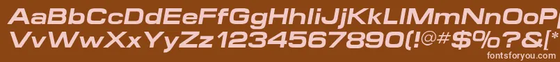 MicroextendflfBolditalic Font – Pink Fonts on Brown Background