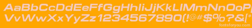 MicroextendflfBolditalic Font – Pink Fonts on Orange Background