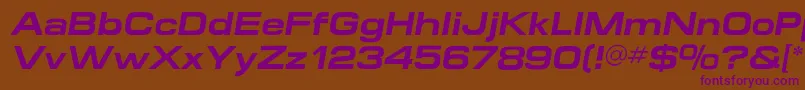 MicroextendflfBolditalic Font – Purple Fonts on Brown Background