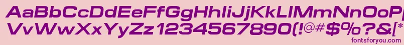 MicroextendflfBolditalic Font – Purple Fonts on Pink Background