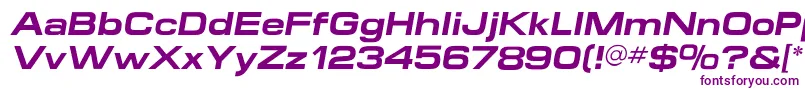MicroextendflfBolditalic Font – Purple Fonts on White Background