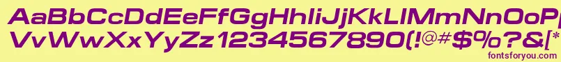 MicroextendflfBolditalic Font – Purple Fonts on Yellow Background