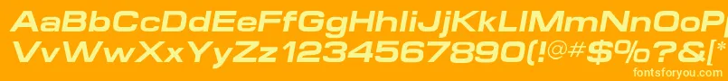 MicroextendflfBolditalic Font – Yellow Fonts on Orange Background