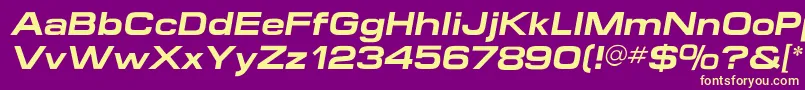 MicroextendflfBolditalic Font – Yellow Fonts on Purple Background