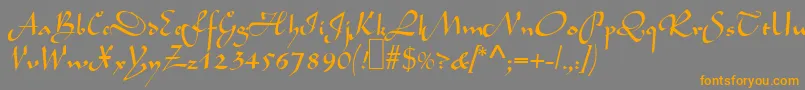 L690ScriptRegular Font – Orange Fonts on Gray Background