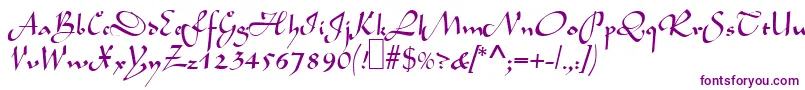 L690ScriptRegular Font – Purple Fonts on White Background