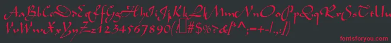 L690ScriptRegular Font – Red Fonts on Black Background