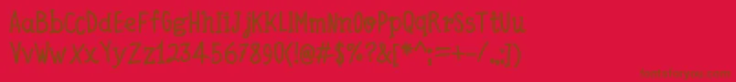 QuickWritingBold Font – Brown Fonts on Red Background