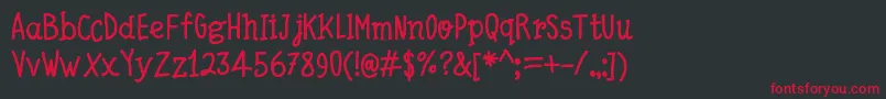 フォントQuickWritingBold – 黒い背景に赤い文字