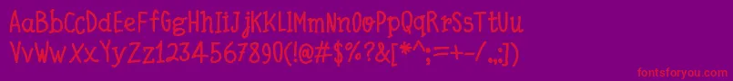 QuickWritingBold Font – Red Fonts on Purple Background