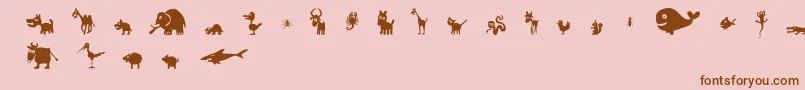 FeWinPets2 Font – Brown Fonts on Pink Background