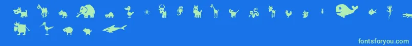 Fonte FeWinPets2 – fontes verdes em um fundo azul