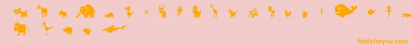 FeWinPets2 Font – Orange Fonts on Pink Background