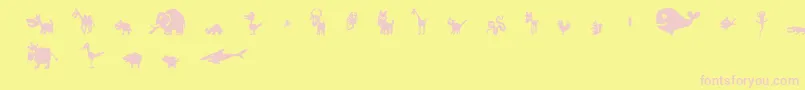 FeWinPets2-Schriftart – Rosa Schriften auf gelbem Hintergrund